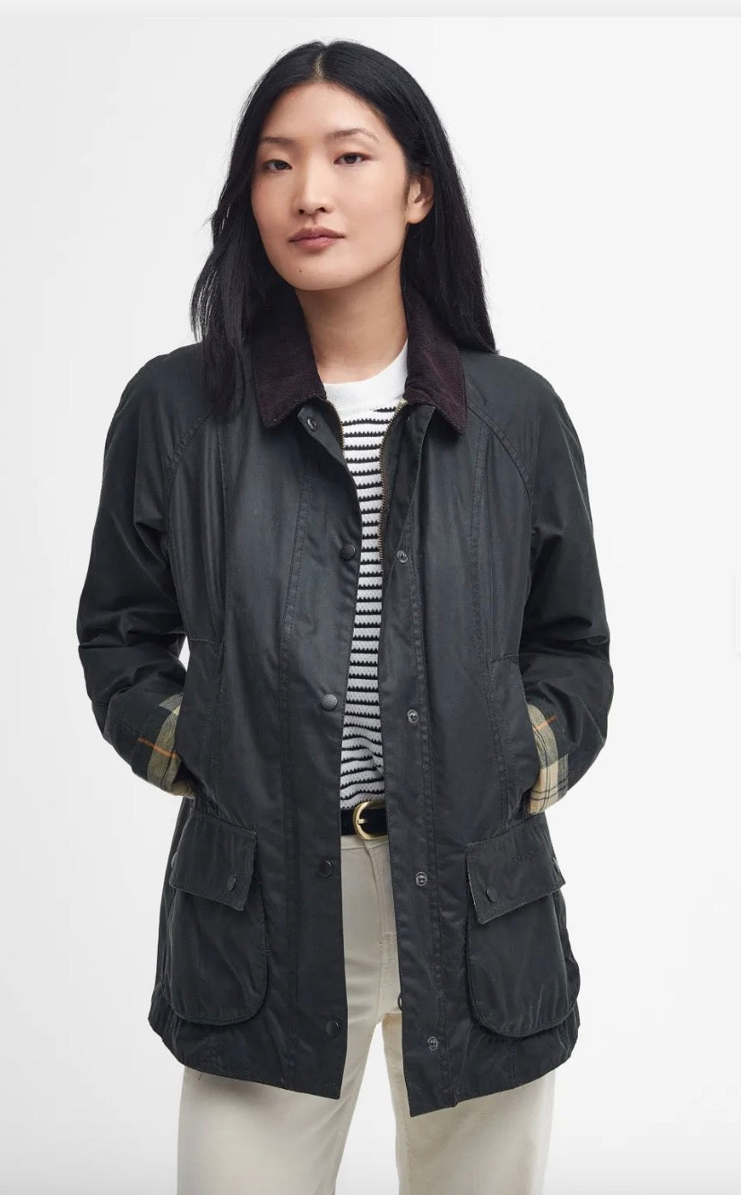 Beadnell Wax Jacket Sage Barbour